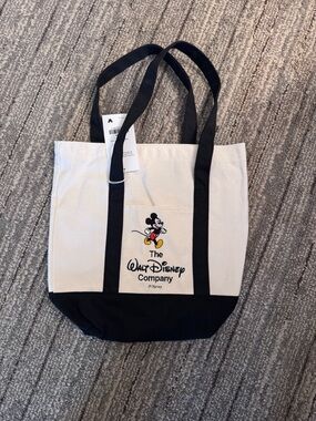 The Walt Disney Company Mini Canvas Tote Bag with Mickey - Black & Cream